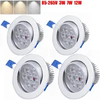 Rosikey 4Pc 7W Led Einbauleuchten Küchenlampen Warmweiss 230V Schranklampen Vitrineleuchten Rund Hohe Helligkeit Led Spots Strahler Einbaustrahler, Kaltweiß