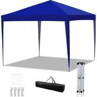 Izrielar Faltpavillon 3x3 m wasserdicht, Pavillon faltbar mit Tasche, stabiles Gartenzelt & Partyzelt für Garten, Camping, Strand & Outdoor, Blau