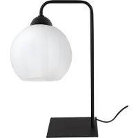 Light11 HOME Tischleuchte Costa Schwarz 1-flammig Glas Weiß Kugel E27