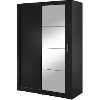 MINIO go for it , Kleiderschrank, Schiebetür,"ARTI 4", 150cm, Schwarz Farbe