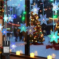 Rosikey 94 LED Lichterkette Schneeflocken Große 1,8M Weihnachtsbeleuchtung Innen Lichtervorhang 8 Modi und Timer Party Fenster Weihnachten Deko, Bunt