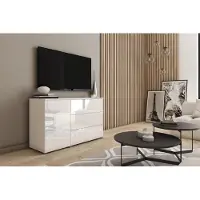 MINIO go for it , Kommode "PARMA", 110cm, Weiß / Weiß Hochglanz Farbe