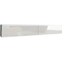 MINIO go for it MINIO TV Lowboard DONNA 180 cm- TV Schrank mit 2 Klappen Weiß / Weiß glänzend