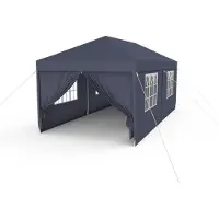 CEEDIR Pavillon 3x6m Gartenpavillon Zelt Wasserdicht Stabil mit 4 Seitenteilen & Fenstern & Feste Bodennägel Partyzelt Winterfest UV-Schutz, Anthrazit