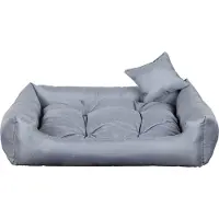 POOM Hundebett CODURA – Robuste Hundeliege aus strapazierfähigem Stoff, langlebiges Hundekissen in hoher Qualität (2XL – 110x90 Grau)