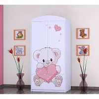 BDW Kleiderschrank, 2 Türen, 2 Schubladen, Garderobenschrank, 180x90 cm, Weiß