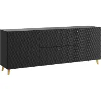 MINIO go for it , Kommode „LOKET“ 180 cm, MDF-Front mit 3D-Muster, Schwarze Farbe