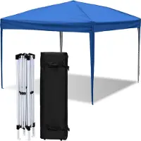 Aopunly Pavillon 3 x 3m Pop Up Faltpavillon Faltbar Gartenzelt, UV-Schutz 50+ Pavillons Partyzelte Festzelt für Camping / Garten / Hochzeit / Strand, ohn Seiten Blau
