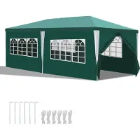 Aopunly 3 x 6 m Garten Pavillon mit 6 Seitenteilen tragbares wasserdichtes Zelt Partyzelt, für Garten Terrasse Feier Party,Grün