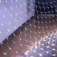 Rosikey 3X2M 200 LED Lichterkette Netz Lichternetz Weiß Dauerlichtmodus Lichtervorhang Innen Party Balkon Deko Weihnachtsbeleuchtung