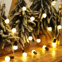 Rosikey Weihnachtsbeleuchtung Innen, 1.5M 10 LED Weihnachtskugeln Lichterkette Batterie, Weihnachtsbaum Partylichterkette Garten Hochzeit Weihnachtsgeschenke