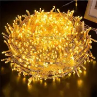 Rosikey 50M 500LEDs 8 Modi Lichterkette Strom LED Weihnachten Lichterkette Transparente Kabel Zimmer Deko Licht Party Garten Weihnachtsbaum Beleuchtung, Gelb