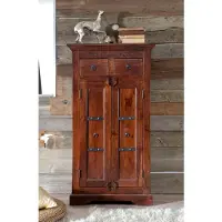 MASSIVMOEBEL24.DE MASSIVMOEBEL24 Schrank Akazie 72x38x132 nougat lackiert OXFORD #525