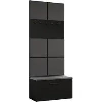 AX Living GARDEROBENSCHRANK Rosanno I Schwarz 80,6/204/40 cm – Modern, mit Kleiderhaken