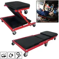 LZQ 2-in-1 Werkstatt Rollbrett Werkstatthocker Werkstattliege Montageliege mit 360° Rollen bis 150 kg