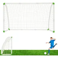 LZQ Fußballtor PVC-Fussballtor 245cm x 155cm Fussballtore Kinder Torwand für Fußballtor mit Netz das Beste Tor bei jedem Wetter