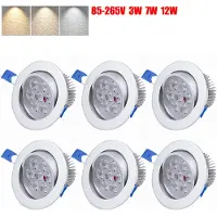 Rosikey 6Pc 3W Led Einbauleuchten Küchenlampen Warmweiss 230V Schranklampen Vitrineleuchten Rund Hohe Helligkeit Led Spots Strahler Einbaustrahler, Warmweiß