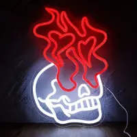 Rosikey Skelett Neonlicht Dekoleuchten Neon Schild Gaming Neon Sign, LED Leuchtreklame Wanddekoration für Gaming Zimmer Schlafzimmer Wand Bar Party Deko
