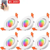 Rosikey 6pc 3w Led Einbaustrahler 230v Led Spots Deckenleuchte Flach Deckenspots RGB Dimmbar Badezimmer Decke Scheinwerfer Einbauleuchten Decken Led Strahler