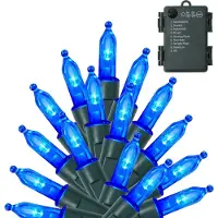 Rosikey 10M LED Lichterkette Batterie Weihnachtsbaum Lichterkette Kabel grün 8 Modi mit Timer PVC Wasserdicht Innen Garten Party Weihnachten Deko, Blau