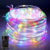 ROSNEK 30M 300 LED Lichterkette 8 Lichtmodi Wasserdicht Innen Party Garten Lichterketten Weihnachtslicht, Bunt