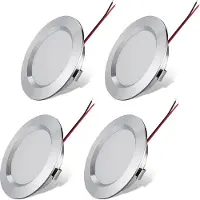 ROSNEK 4 Stück 3W 12V LED Einbaustrahler Ultradünn Deckenleuchte Einbauleuchte Strahler Innenbeleuchtung, Warmweiß