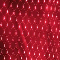 Rosikey 3X2M 200 LED Lichterkette Netz Lichternetz Rot Dauerlichtmodus Lichtervorhang Innen Party Balkon Deko Weihnachtsbeleuchtung