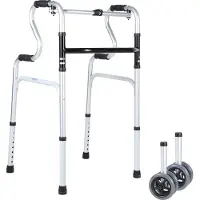 Yakimz Rollator Gehgestell Gehhilfe faltbar & leicht aus Alu, Laufhilfe höhenverstellbar mit Sitz, Gehbock bis 180 kg