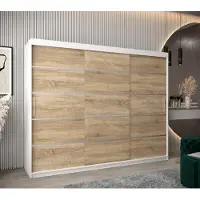 Minio Kleiderschränk 250 cm VERONA 1 Weiß / Sonoma