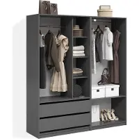 Livinity Kleiderschrank Trento Anthrazit 2er Set, Model 58980