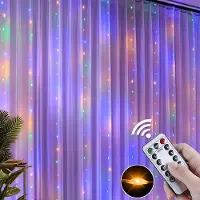Rosikey 3x1M 100LEDs LED Lichterkette Lichtervorhang Bunt mit 8 Modi und Timer Innen Party Garten Fenster Wand Weihnachten Deko PVC Vorhang Lichter