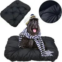 EDANTI Hundematte Hundebett cm 70x50 Katzenbett Hundesofa Hundekissen Hundekörbchen Schwarz