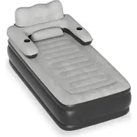 TRMLBE Luftmatratze 190×97×42 cm Luftbett für 1 Person Aufblasbare Matratze mit Rückenlehne Camping Bett inkl. Luftpumpe, Gästebett Reisebett Max bis 250KG