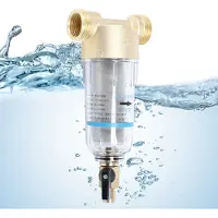 Easybuy Edelstahl Vorfilter Garten Pumpen und Hauswasserwerke Filterpumpe Rückspülfilter Wasserfiltersysteme Schmutzfilter Messing + Edelstahl
