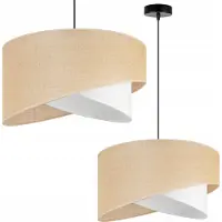 Light11 HOME Hängelampe, Deckenleuchter, weißer Jute-Lampenschirm