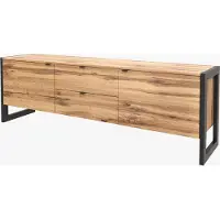BDW , TV Schrank 160 cm, Industrial Lowboard mit 2 Türen, 2 Schubladen, Wotan-Eiche