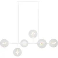 Light11 HOME Siena Weisse Deckenleuchte 6 Flache Lampenschirme E14 Lange Arme