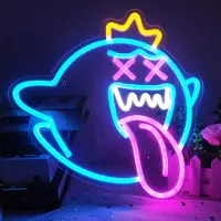 Rosikey Geist Neonlicht Dekoleuchten Neon Schild Gaming Neon Sign, LED Leuchtreklame Wanddekoration für Gaming Zimmer Schlafzimmer Wand Bar Party Geschenke Deko