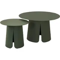 In And OutdoorMatch Beistelltisch - Grün - 2er-Set - Aluminium