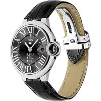 Douself AW28 Smart-Sportuhr 1,32-Zoll-Bildschirm, Bluetooth-Uhr BT5.0, IP67 wasserdicht, Super-Multisportmodus, silberner + schwarzer Gürtel (eingebauter Akku)