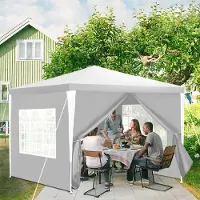 Yakimz Pavillon Gartenzelt – Robustes, hochwertiges Partyzelt mit Pergola Weiß 3x3m