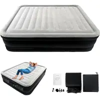UISEBRT Selbstaufblasende Luftmatratze für 2 Personen, 200 x 155 x 46 cm, Aufblasbares Bett mit Integrierter Elektrischer Pumpe & Tasche, für Camping