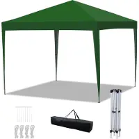 Izrielar Faltpavillon 3x3 m wasserdicht, Pavillon faltbar mit Tasche, stabiles Gartenzelt & Partyzelt für Garten, Camping, Strand & Outdoor, Grün