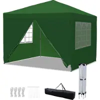 Fiqops Faziango Faltpavillon 3x3 m wasserdicht – Pavillon faltbar mit UV-Schutz 50+, Gartenzelt & Partyzelt mit 4 Seiten, ideal für Garten, Camping, Hochzeit & Strand Grün