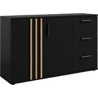 AX Living Kommode mit Schubladen Turell 2T3S – 120 cm, Schwarz
