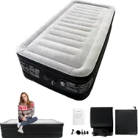 UISEBRT Selbstaufblasende Luftmatratze für 1 Person, 200 x 98 x 46 cm, Aufblasbares Bett mit Integrierter Elektrischer Pumpe & Tasche, für Camping