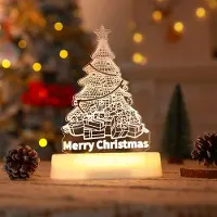 Rosikey 3D Weihnachten Nachtlicht LED Illusion Lampe Warmweiß Batteriebetrieben Nachtlichter mit Fernbedienung Nachttischlampe Party Weihnachtsdekoration