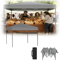 XINZI Pop-Up Pavillon 3x3m Faltpavillon, wasserdicht & UV-Schutz, Ein-Knopf-Schnellaufbau, 3-stufig höhenverstellbar, Silbergrau (ohne Seitenwände)