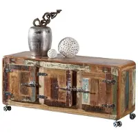 MASSIVMOEBEL24.DE MASSIVMOEBEL24 Sideboard Altholz 126x40x56 mehrfarbig lackiert FREEZY #04