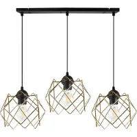 Light11 HOME Stella Hängelampe 3 Flacher Goldener Lampenschirm E27